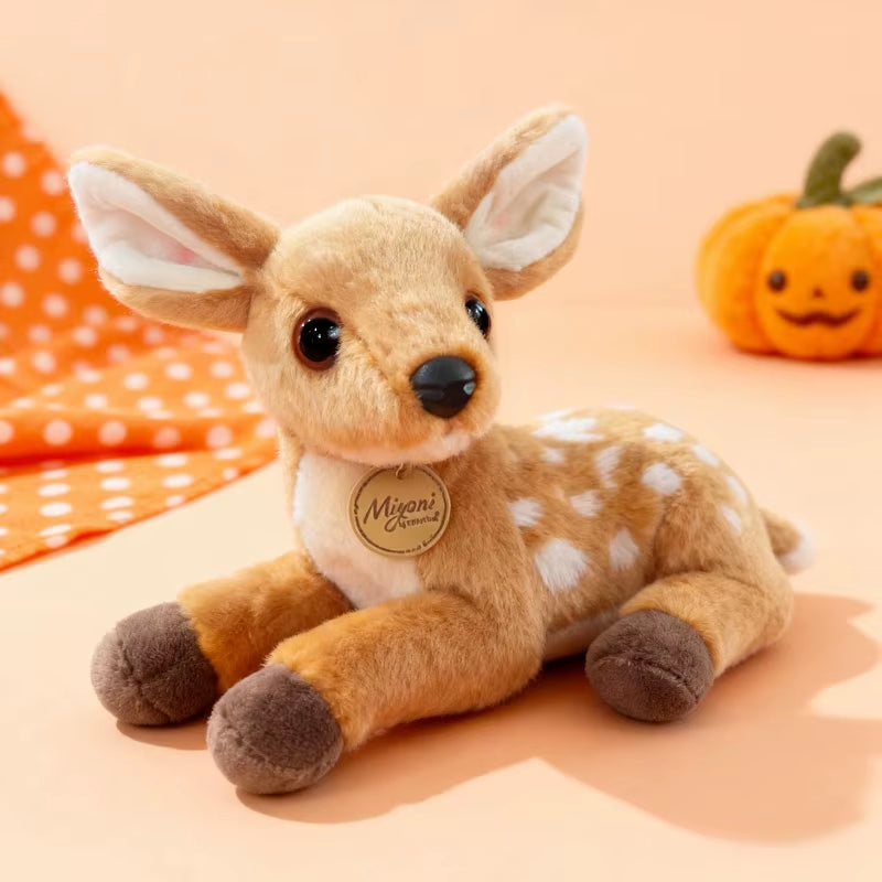 25CM Simulation Fawn Plush Toys Soft Stuffed Cartoon Animal Doll Cute Deer Doll for Home Christmas Gift Children'S Birthday Gift