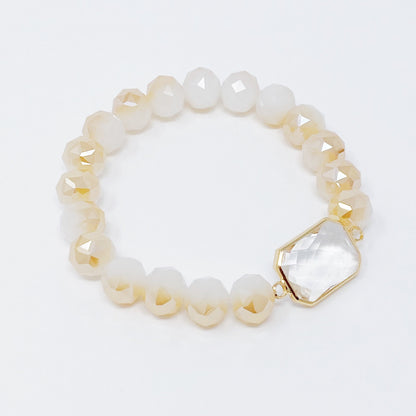 Diamond Cut Beads Stretch Bracelet