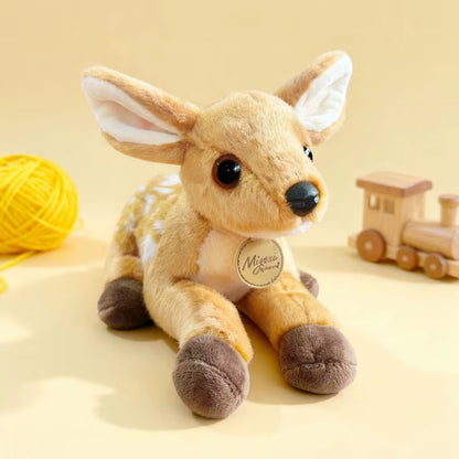25CM Simulation Fawn Plush Toys Soft Stuffed Cartoon Animal Doll Cute Deer Doll for Home Christmas Gift Children'S Birthday Gift